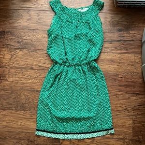 Green print max studio dress